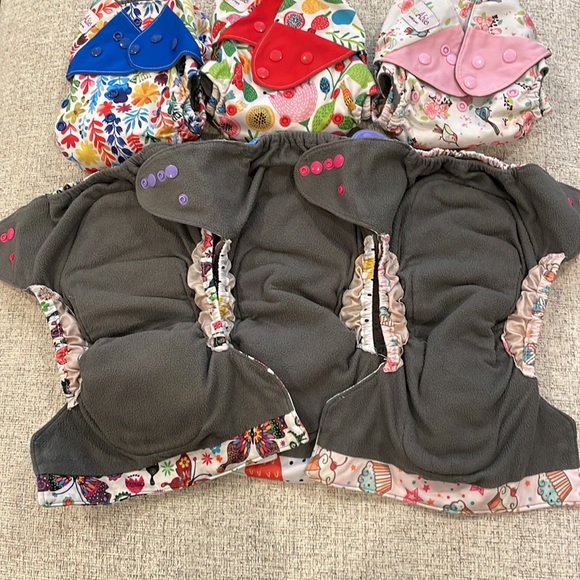 6 ecoAble Cloth Diapers with 6 charcoal inserts - Picture 2 of 3